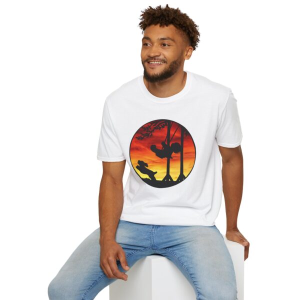 Sunset Adventure Unisex Softstyle T-Shirt - Nature Lover's Design - Image 6