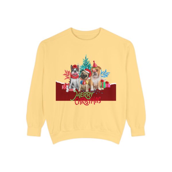 Merry Christmas Dog Sweatshirt | Unisex Garment-Dyed Holiday Apparel - Image 16